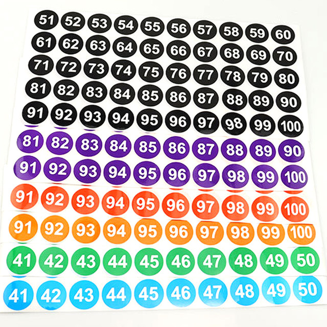 12sheets/600pcs 1 To 100 Student Round Number Sticker Set Kids Adults  Removable For Planner Classification Multifunctional - AliExpress