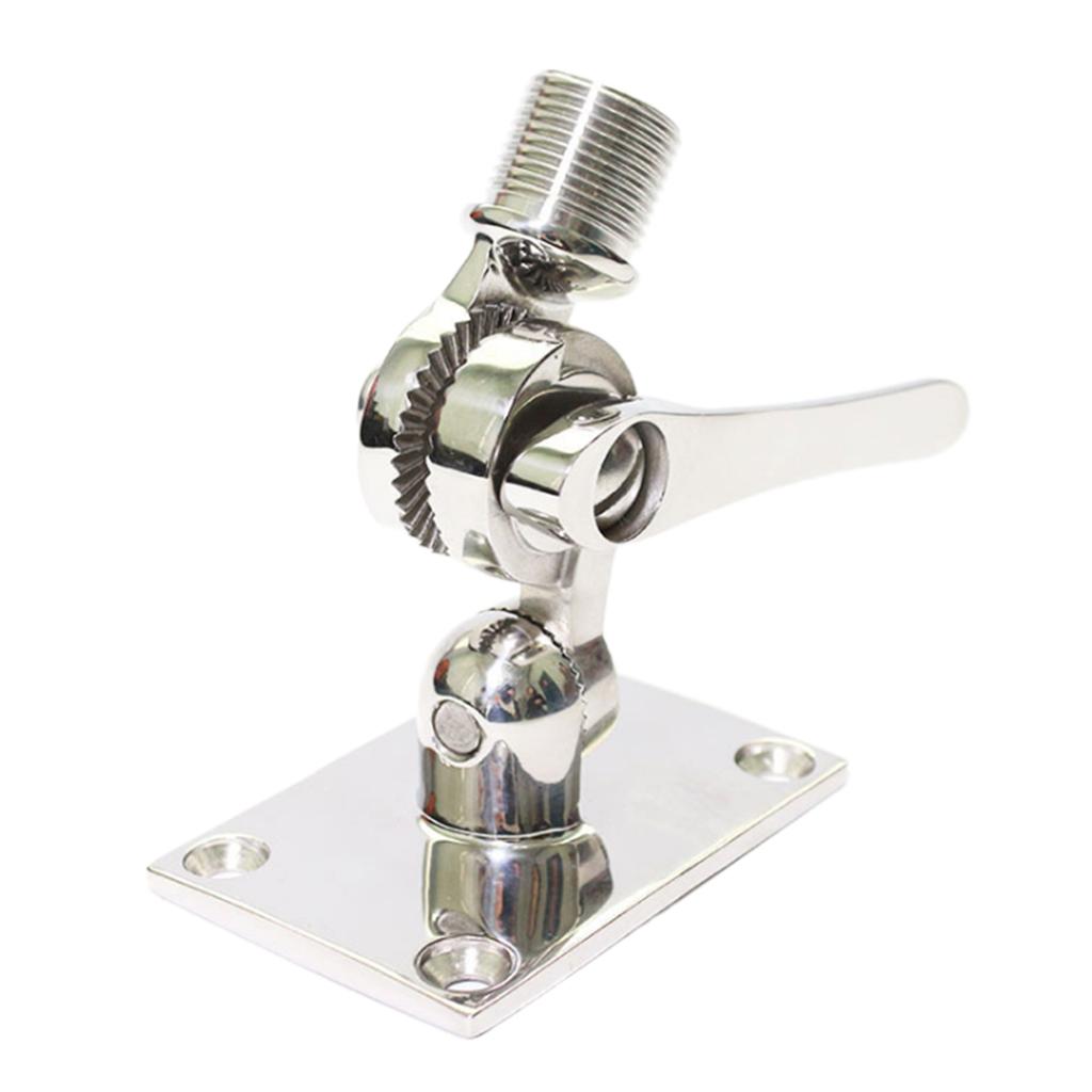 Adjustable Marine Radio VHF Antenna Base Mount Stainless Steel for Boats