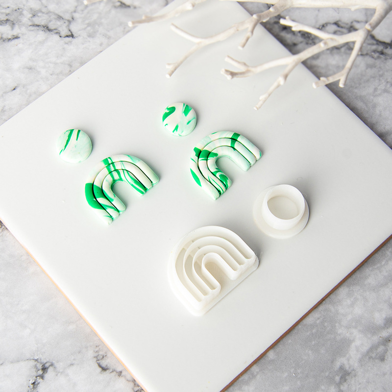 Unregelmäßige geometrische Form weiche Keramik Polymer Clay Cutter Ellipse Hohl ohrringe geschnitten Form Ohrring Schmuck Anhänger Herstellung Werkzeuge – Detail 5