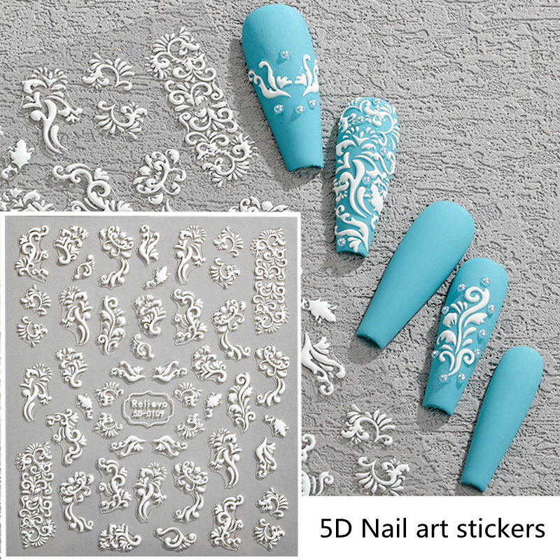 Best of 3D White Acrylic Butterfly Flower Design Adhesive Gel Nail Stickers Decals For DIY Nails Art Accessories Manicure Decoration Reviews & Tips