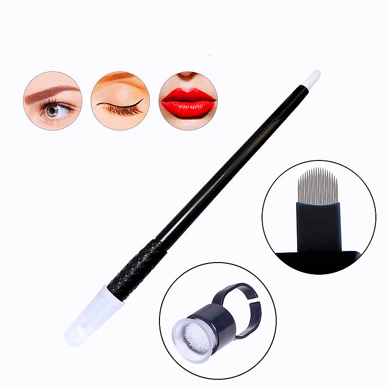 Best of Permanent Makeup Black Disposable Microblading Pens Hand Tools 18U Pins Needles Embroidery Blades For Brows Hair Strokes Reviews & Tips