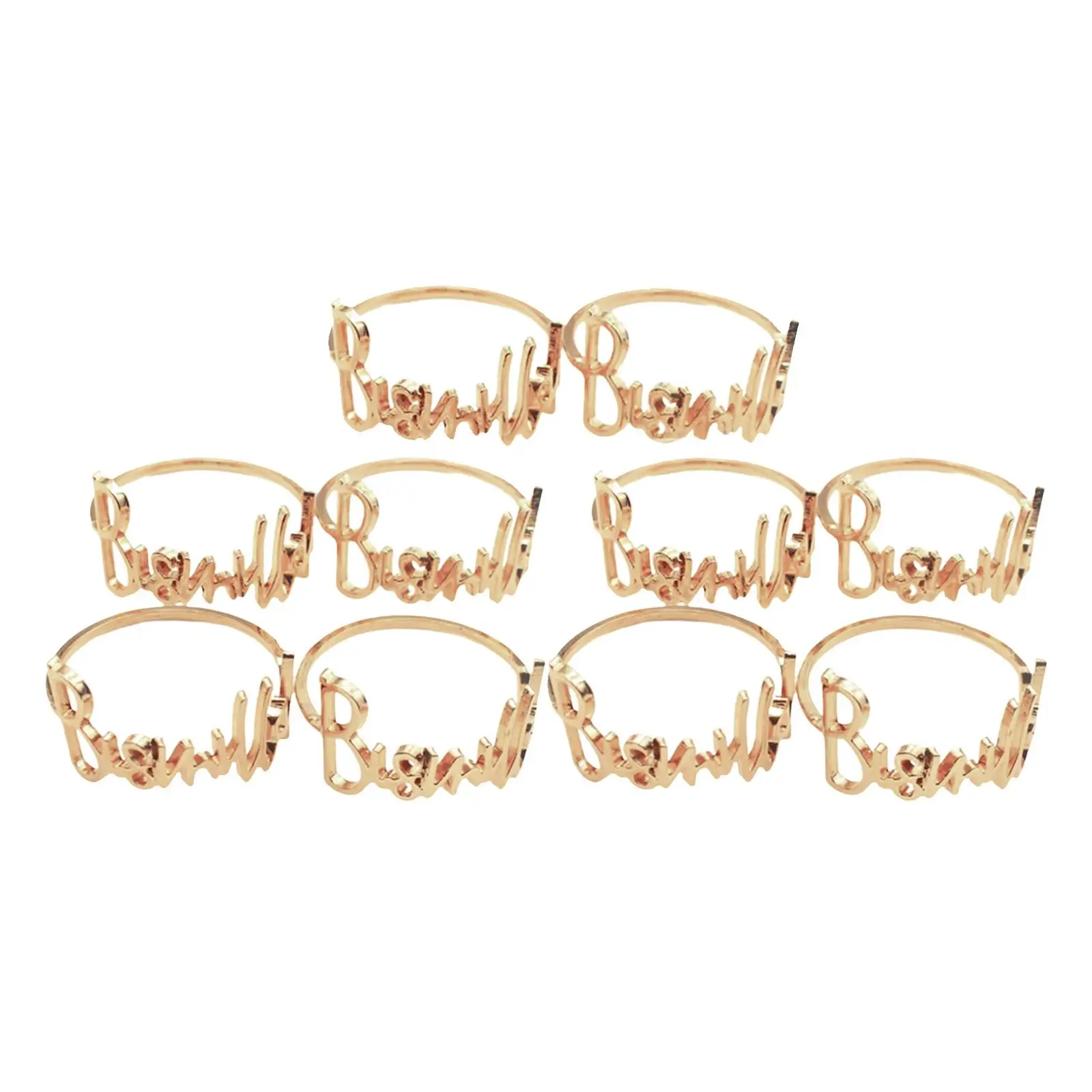 10Pcs Metal Napkin Rings Holder Round Alphabet Napkin Buckles Holder for Table Setting Home Family Gatherings Holiday Accessory