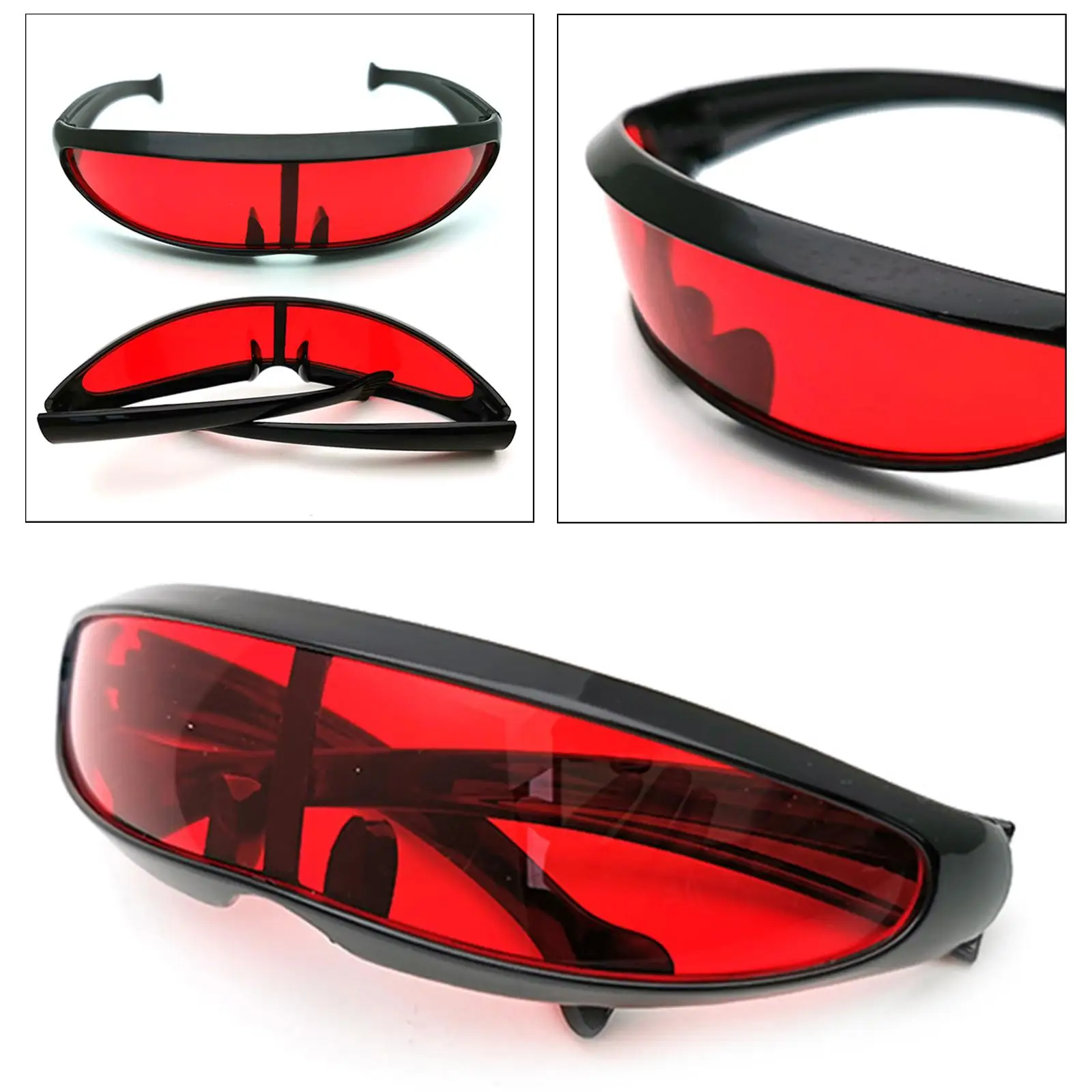Futuristic Narrow Sunglasses Color Lens Robot Space Punk Cosplay Party Festival Monolens Novelty Sunglasses Eyewear Eyeglasses