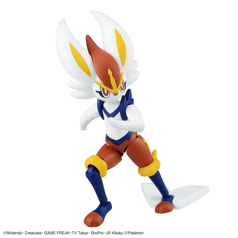 Bandai Genuine Pokemon Sword and Shield Anime Figure Cinderace Joint Movable Action Figure Toy