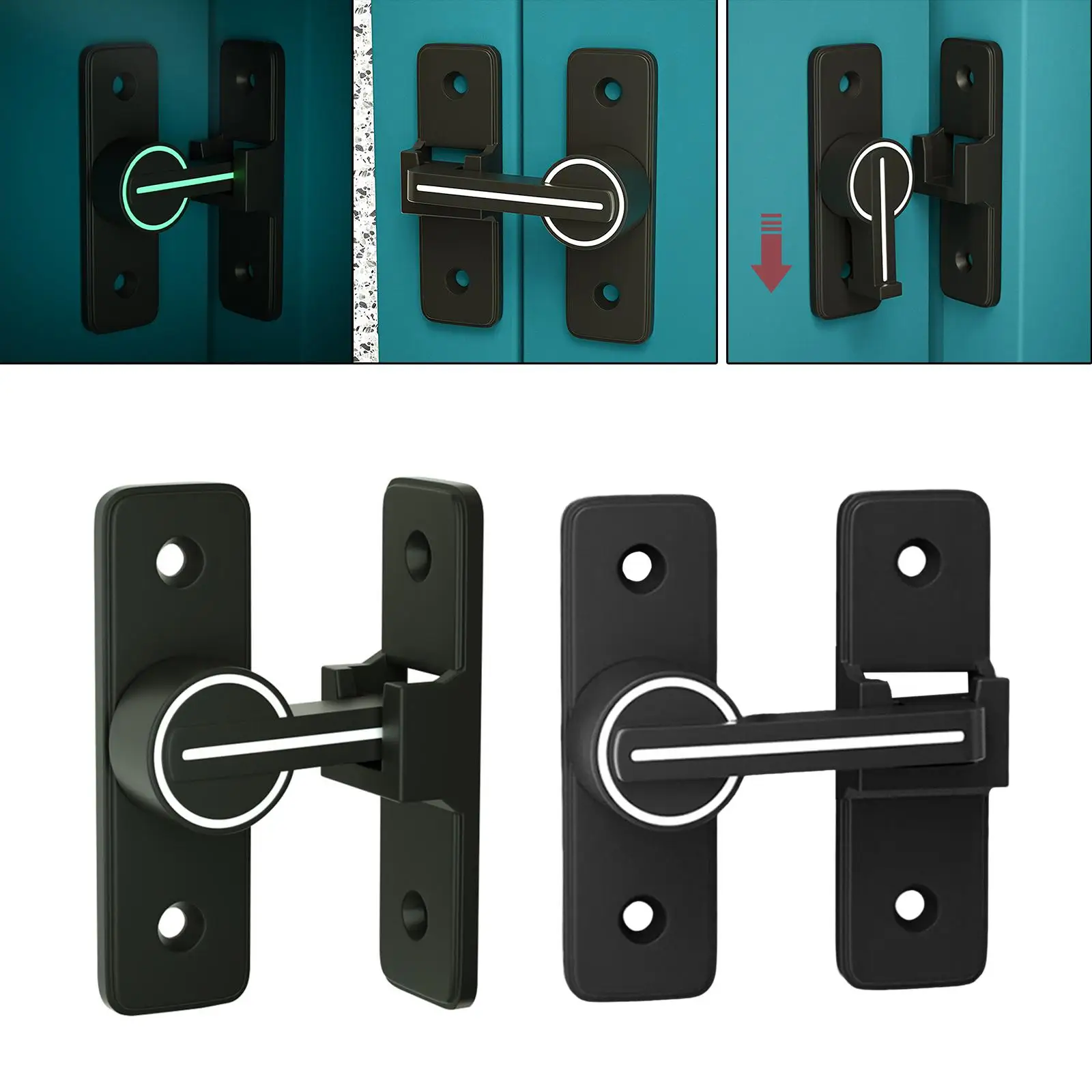 Door Holder Latch Rotatable Luminous Safety Zinc Alloy Durable Anti Theft Hardware for Garden Cabinets Hotel Barn Home