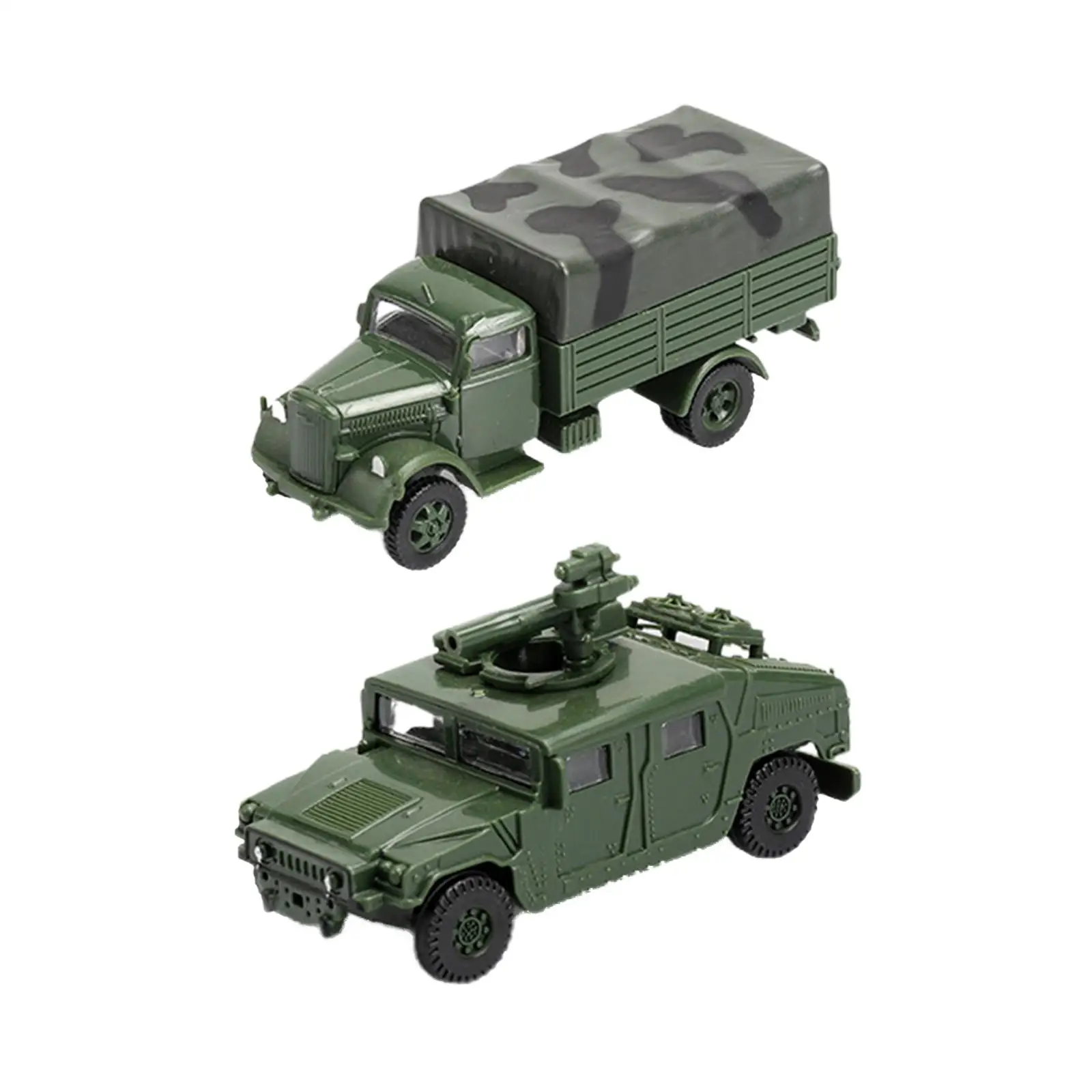 2x 1:72 Assemble American Humvee Kits Model Toys for Tabletop Decor Men Gift