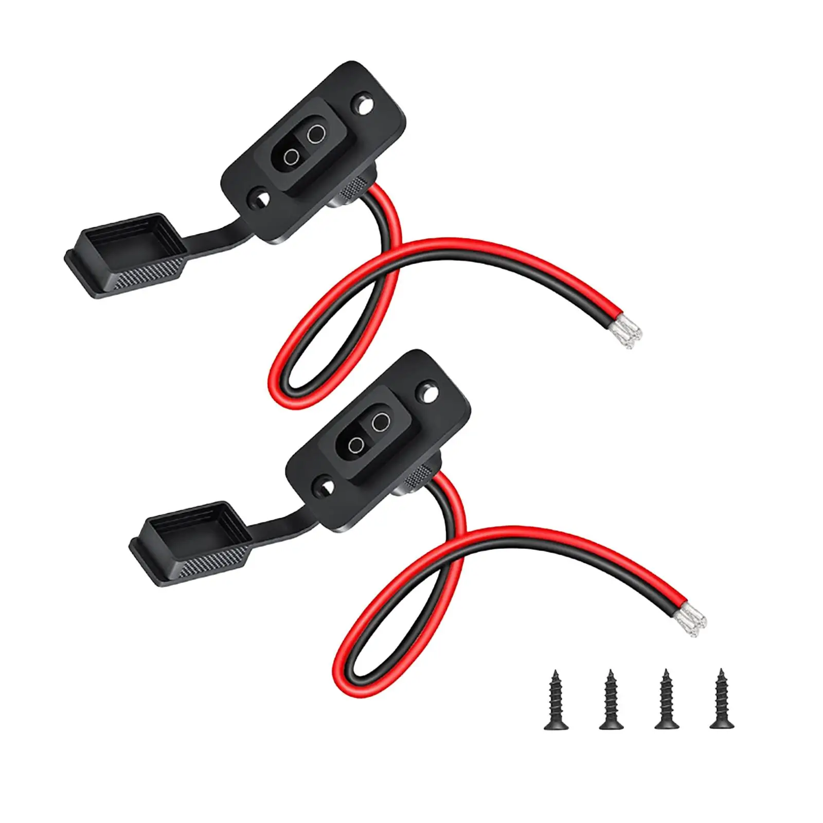 2x SAE Socket Flush-mountable Heavy Duty Boats RV Male Plug to Female Socket Cable Quick Connect Disconnect SAE Extension Cable