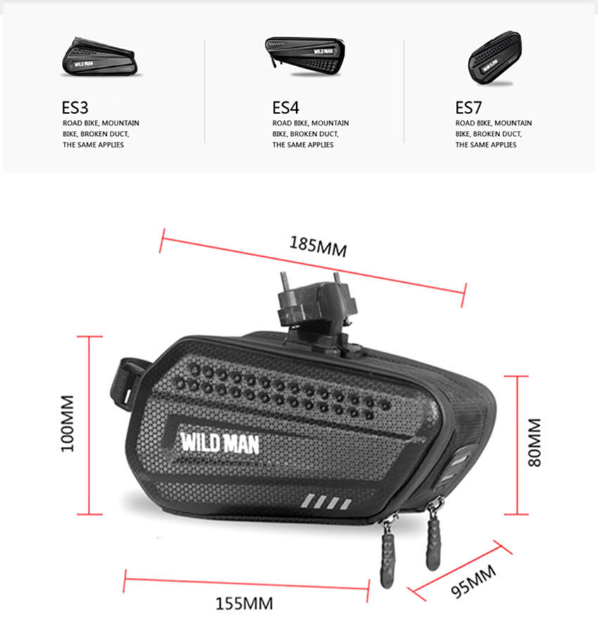 Title 3, WILD MAN – sac de selle de vélo, coque rigide, ...