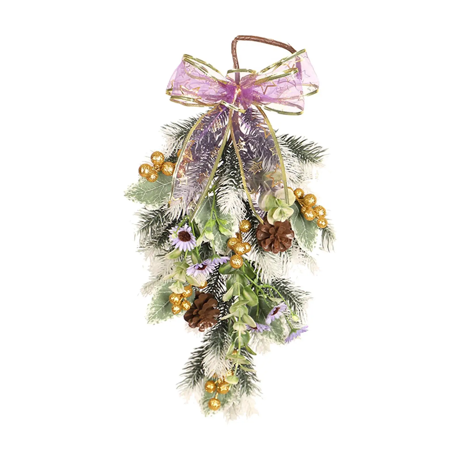 Christmas Teardrop Swag Wreath Hanging Winter for Spring Summer Ornament