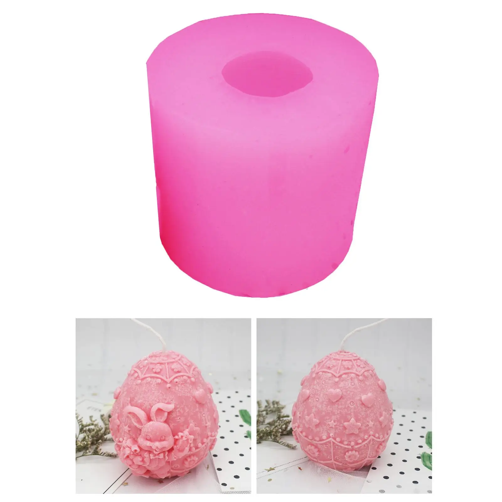 Silicone Candle Mold 3D Easter Egg Mould DIY Clay Resin Candle Making Art