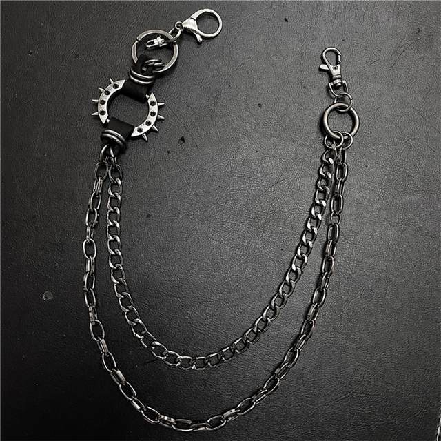 Punk Hip Hop Silver Color Metal Skull Waist Pants Chain Key Chains for Men  Unisex Rock Fashion Key Ring Jewelry Cool Keychain