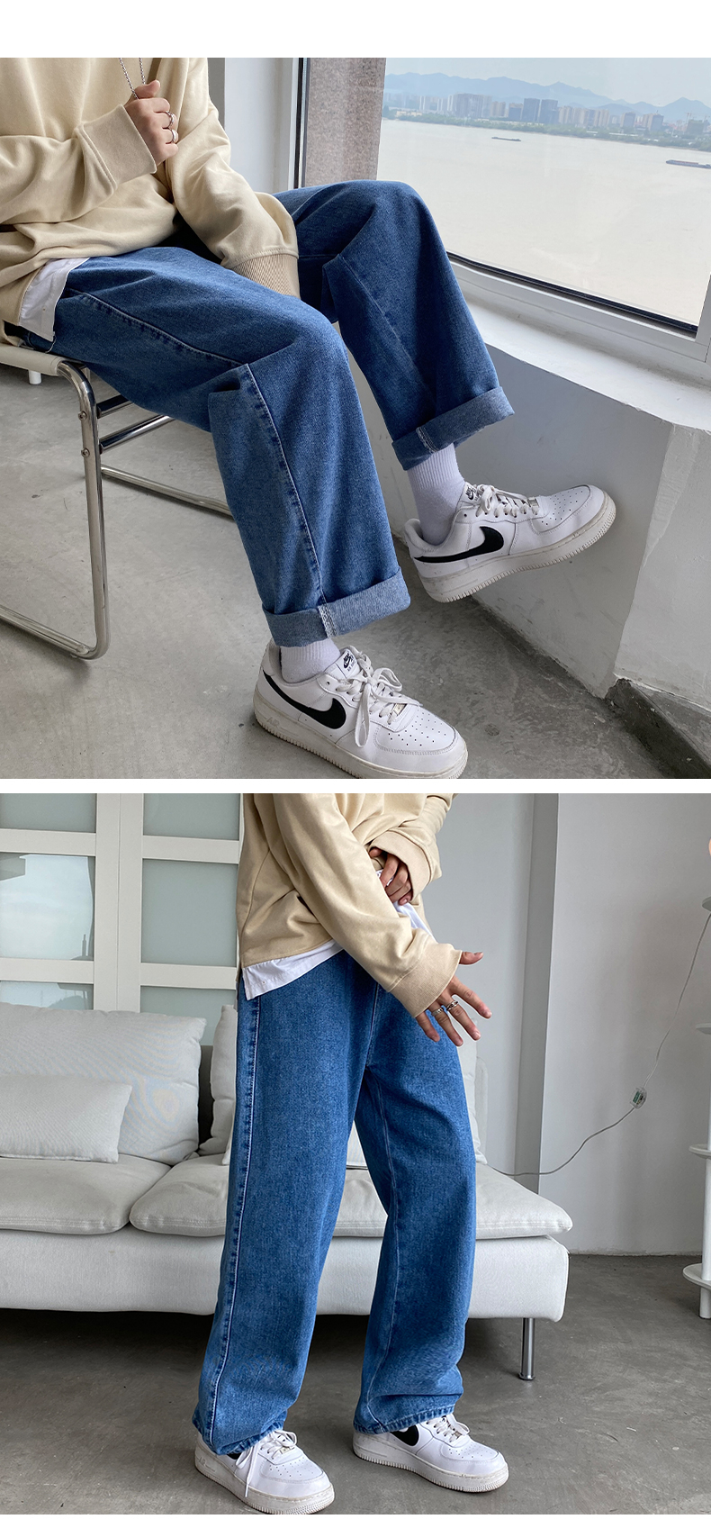 Title 9, 2024 New Streetwear Baggy Jeans Men Korean Fash...