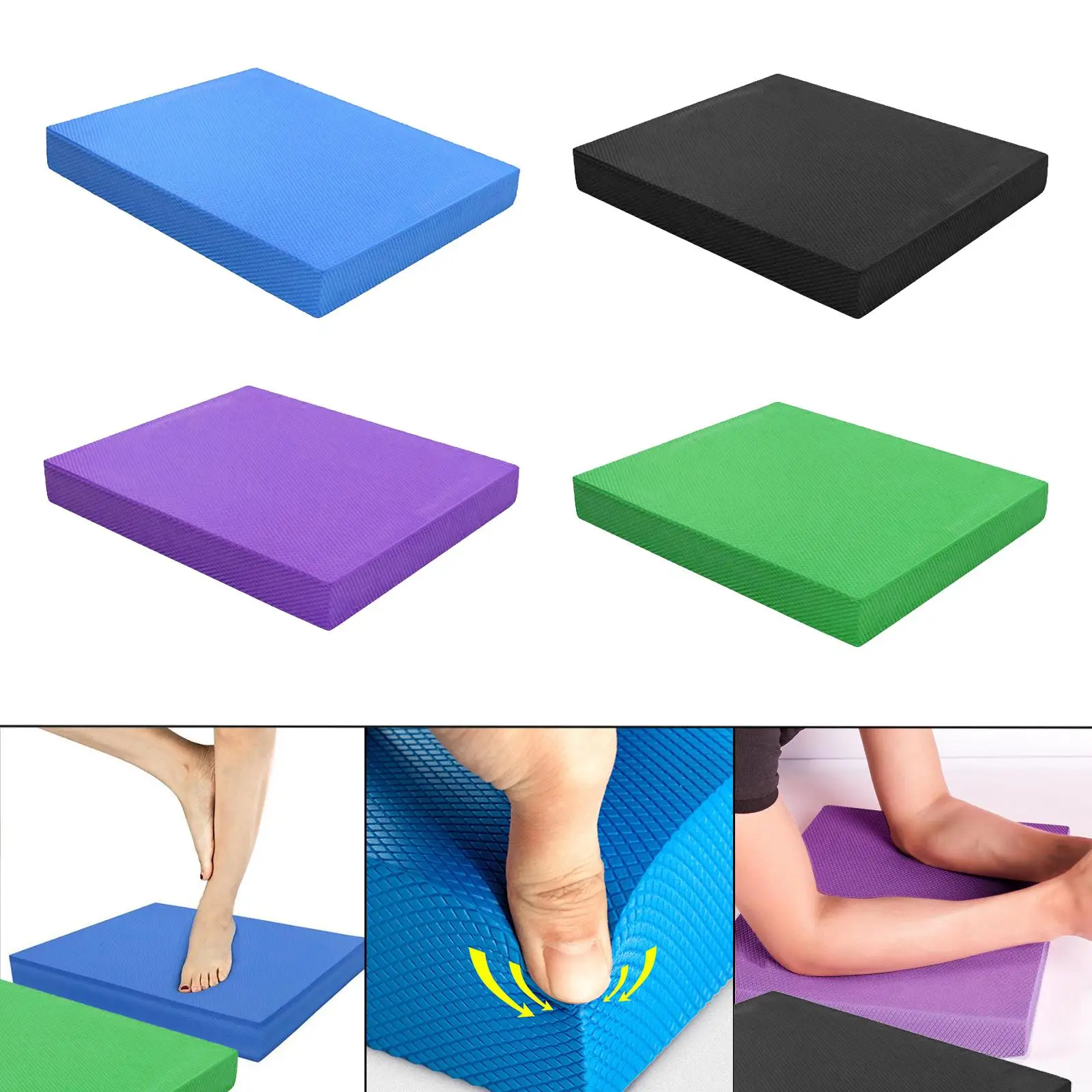 Exercise Balance Pad Trainer Portable Yoga Mats Tear Resistant Non Slip Knee Pad for Workout Pilates Fitness Adults Home Gym