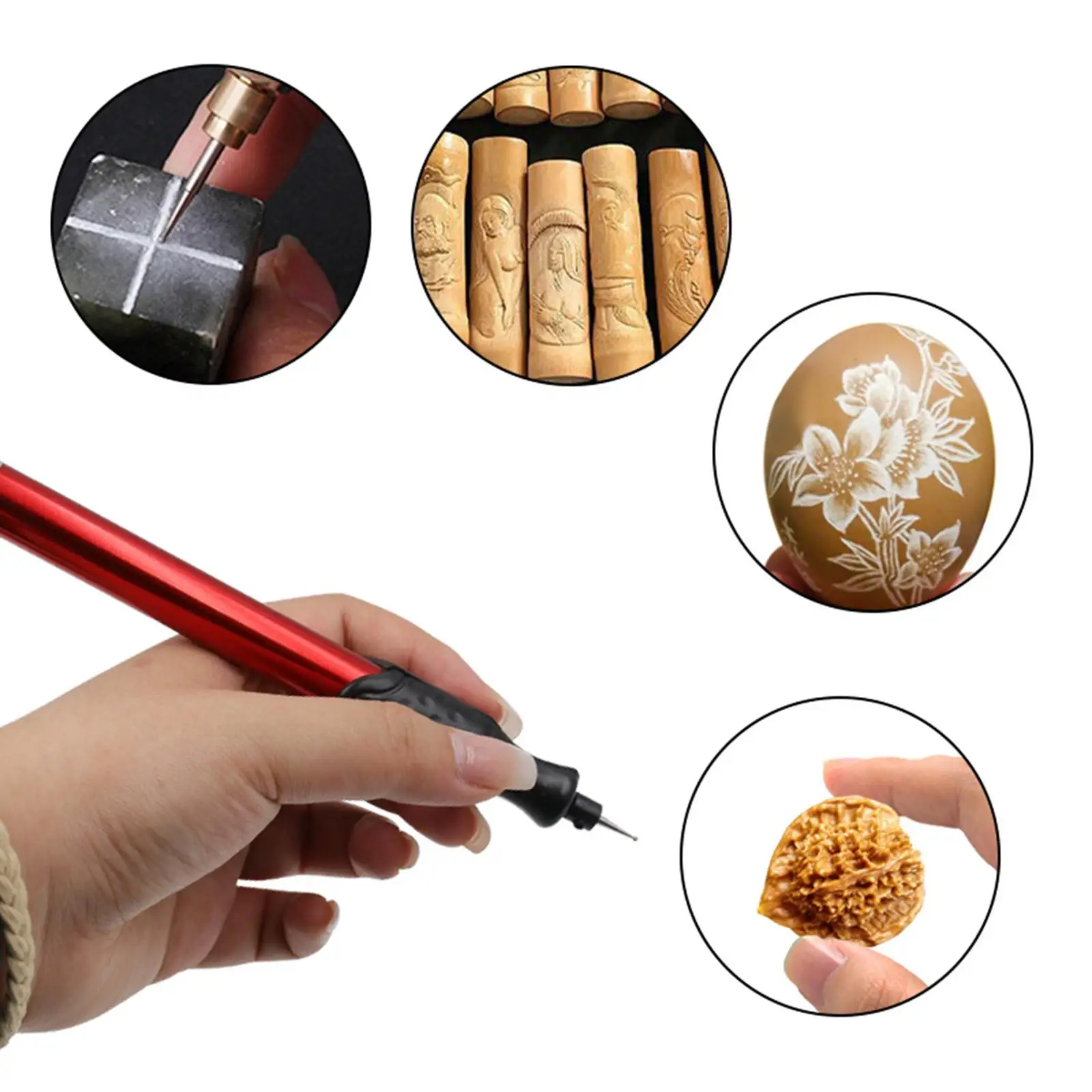 Electric Engraving Pen Kit Written Etching Pen Graver Tool for Stone Carving