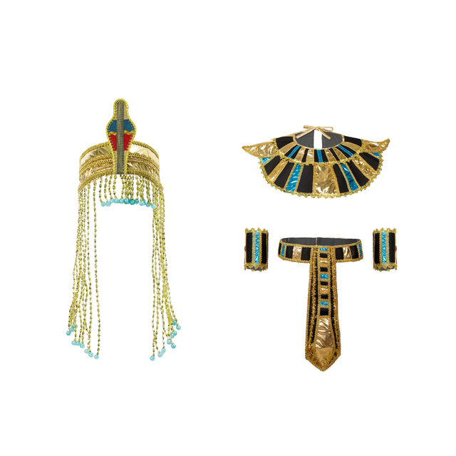 Accessori per costumi da faraone egiziano adulto egitto re regina Cleopatra  cintura/collare/canna da re/Set di cappelli da faraone - AliExpress