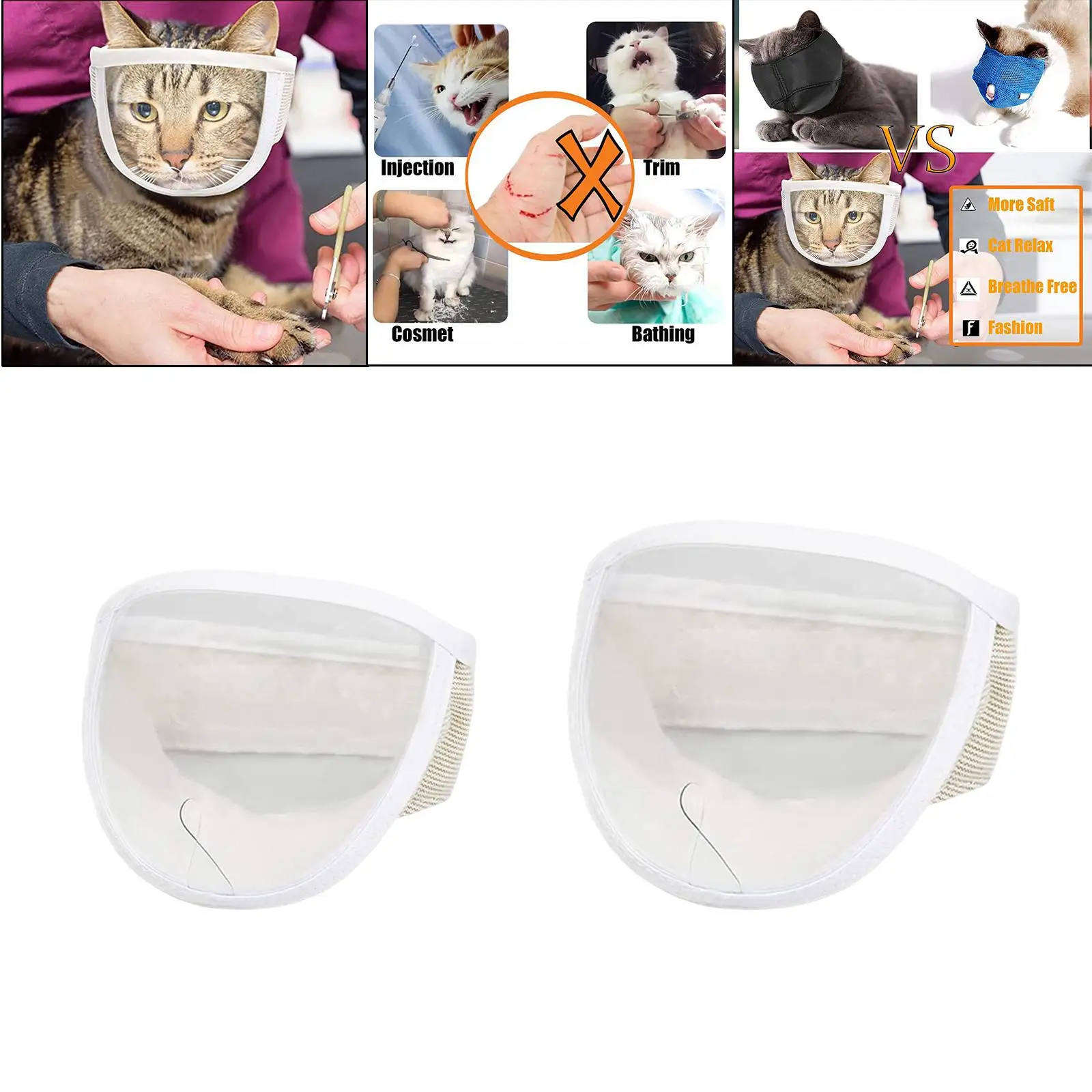 Cat Muzzle Cat Mouth Cover Grooming Mask Muzzles for Trim Nails Grooming