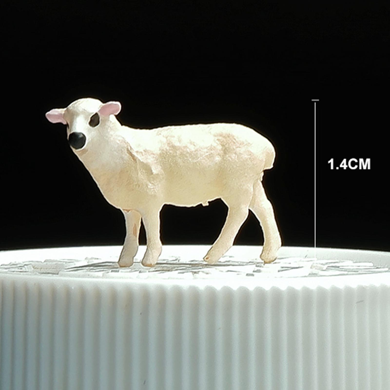 Mini Lamb Figure 1/64 Farm Animals Figure Collections Micro Landscape