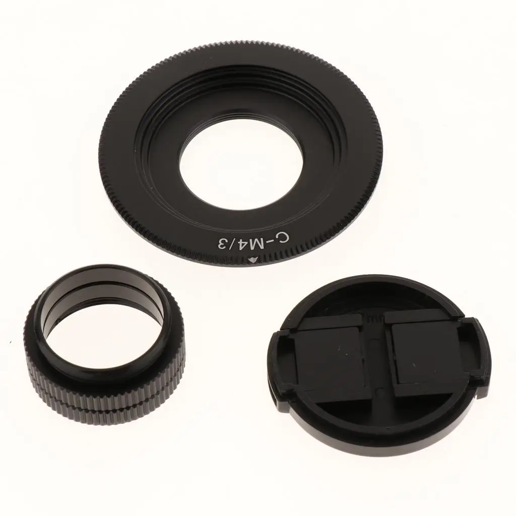 35mm F1.6 APS-C C Mount Lens with Adapter 4/3 Mount Mirrorless Camera (Black)