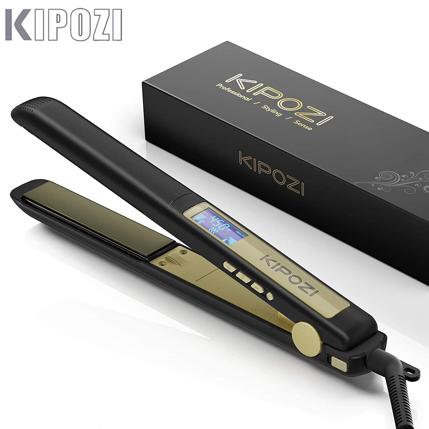 Best of KIPOZI Professional Hair Striaghtener Titanium Dual Volotag Instant Heating Flat Iron 2 In 1 Hair Curler LCD Digital Display Reviews & Tips