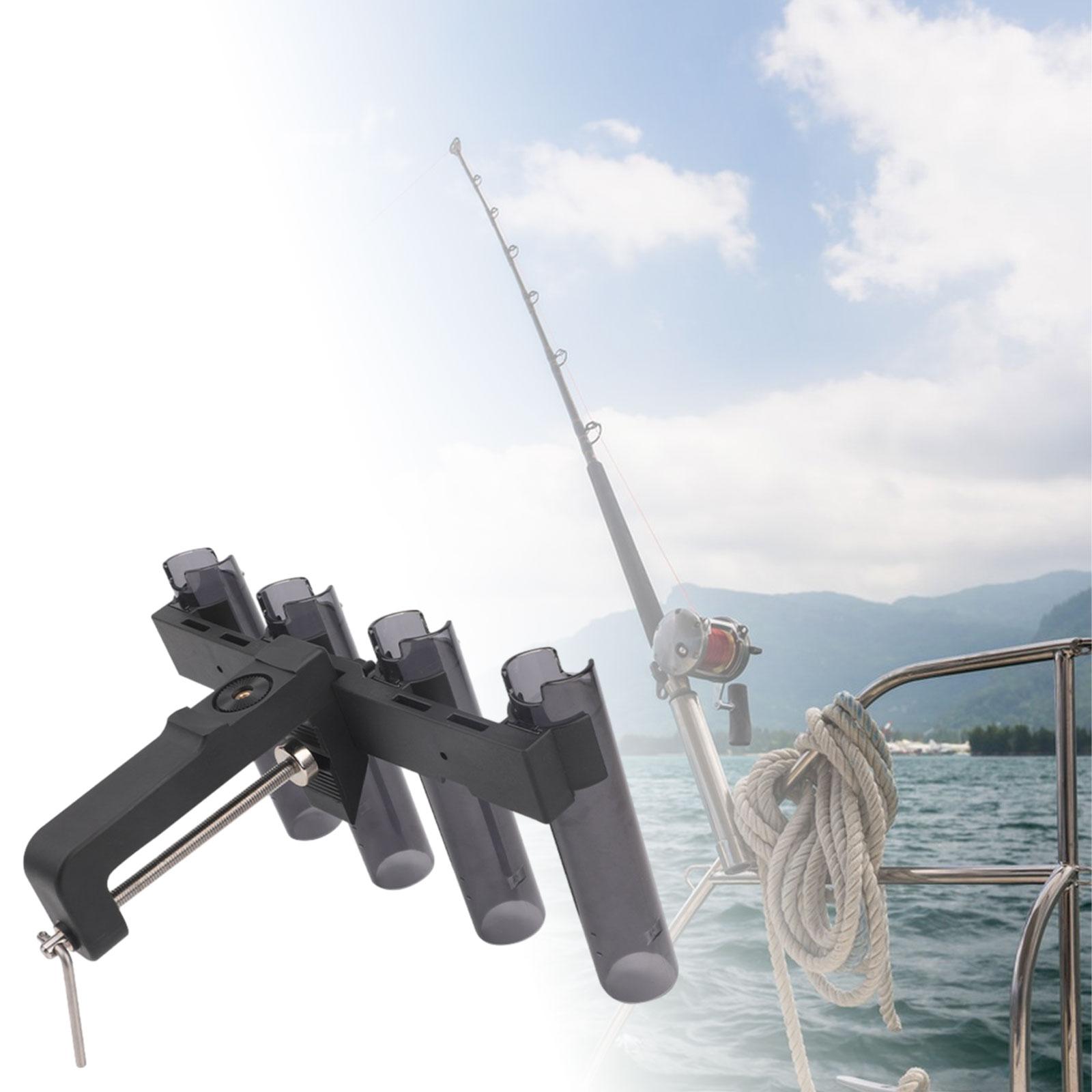 Fishing Rod Holder, Fishing Pole Holder, Portable Fishing Rod Pole Support, 4 Linked Fishing Rod Rack, for Yacht Camper