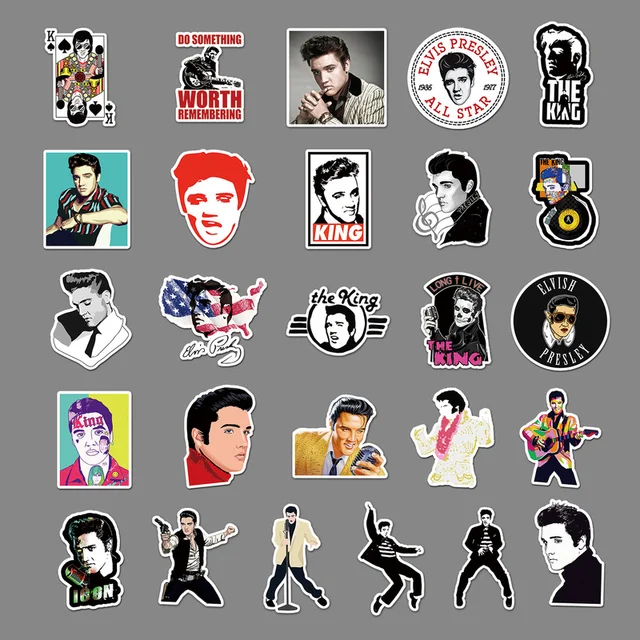Rock Star Elvis Presley Stickers For Car Laptop Phone Stationery 