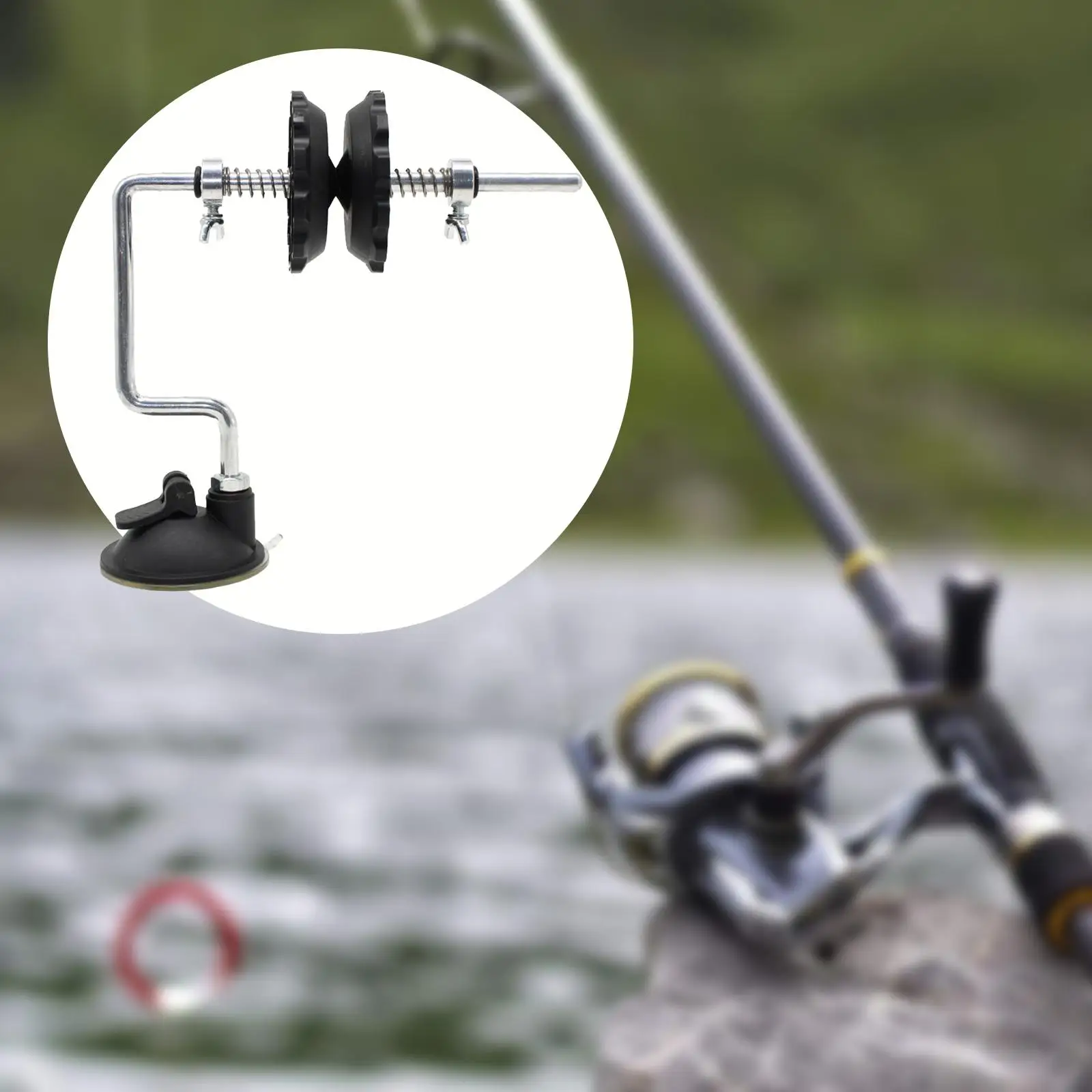 Fishing Line Spooler with Suction Cup Sturdy Reel Holder for Outdoor Fishing