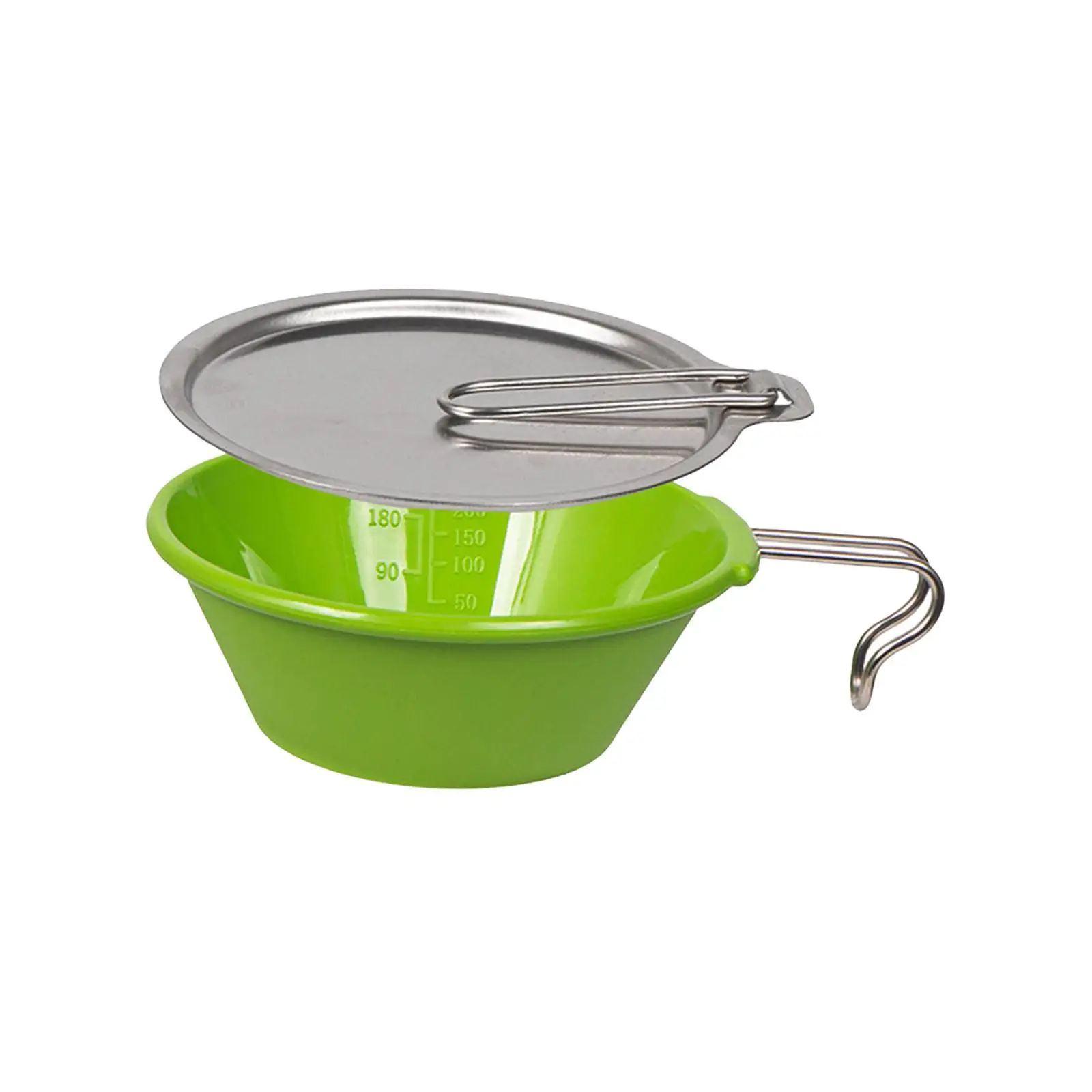 Camping Bowl with Stainless Steel Handle Salad Bowl for Fishing Travel BBQ