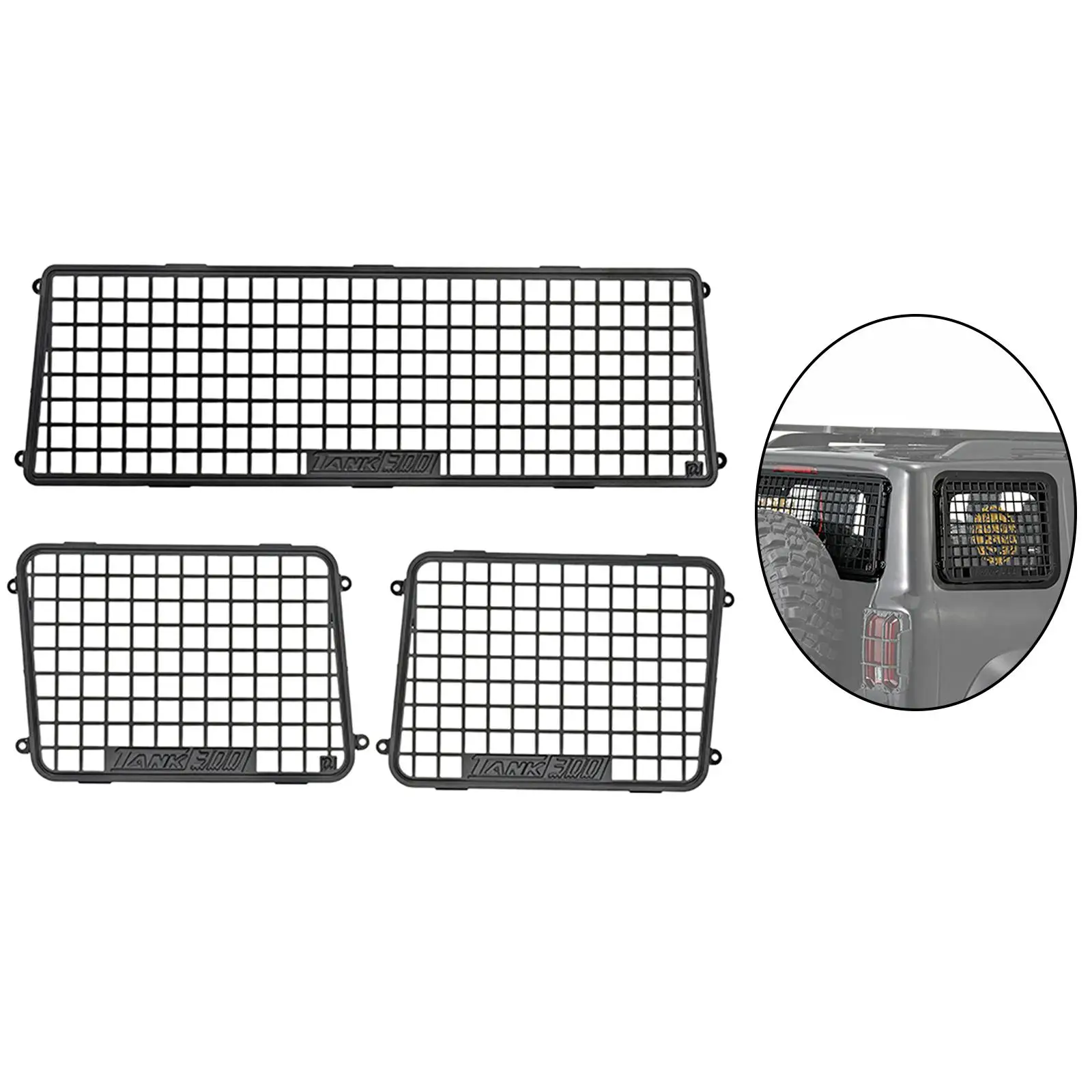 RC Car Upgrade Parts, Window Net Replace Decoration Accessaries for THOR Tank 300