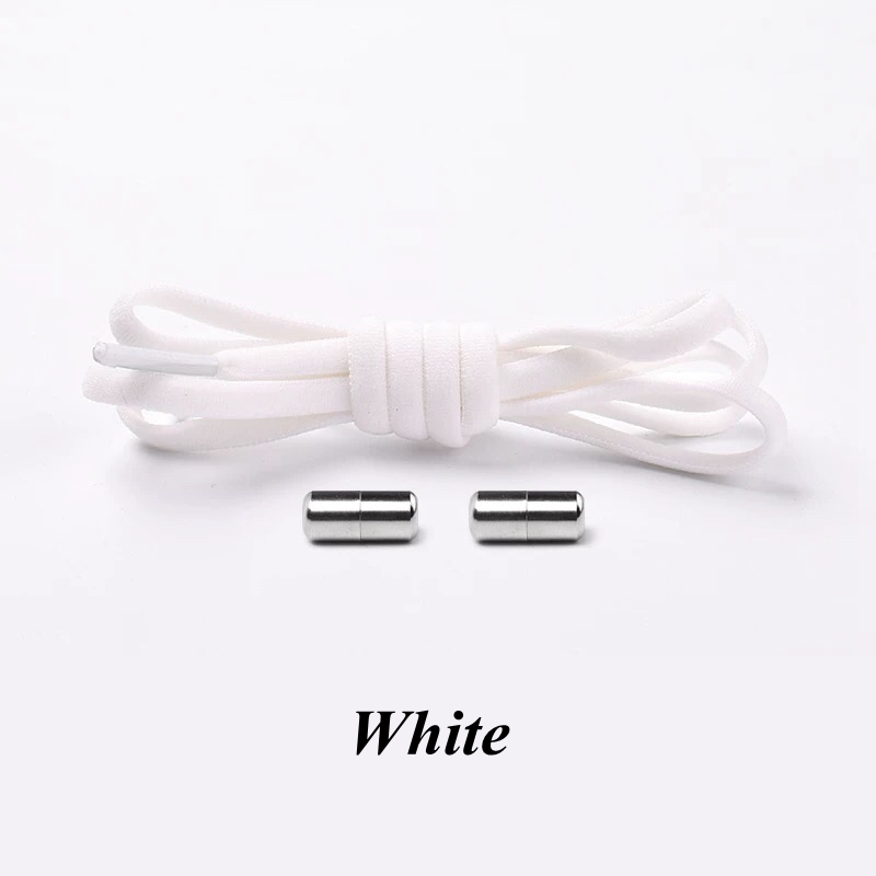 New 1Pair Elastic Locking Shoelaces Semicircle Shoelace Sneakers Shoe Laces Quick No Tie Shoelace Kids Adult Shoes Lace 21colors