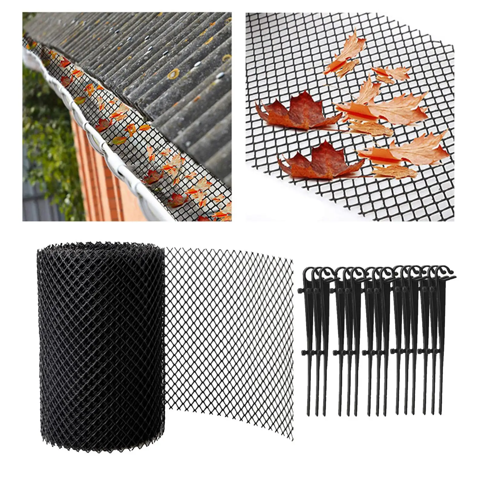 Black Plastic Drain Pipe Grid Cover Leaf Guard Gutter Waste Blockage Protector 