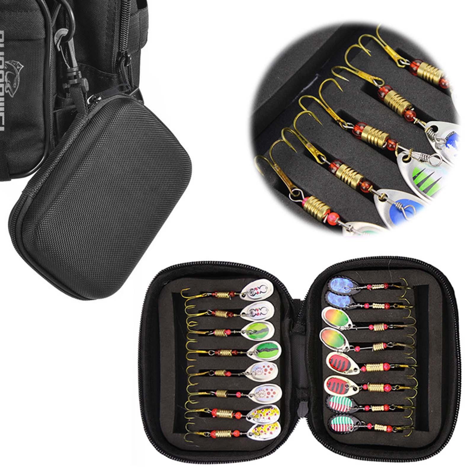 Fishing Lure Storage Bag Oxford Cloth + EVA Sequins Wallet Case for Baits Stream Spoon River