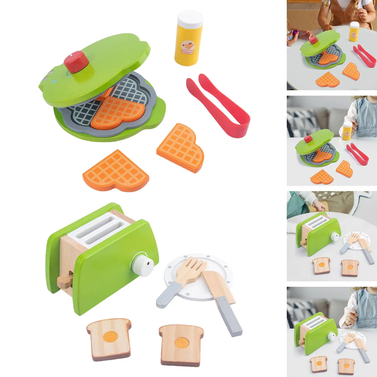 Wooden Food Kitchen Toys Educational Toys for Kids Girls Birthday Gifts