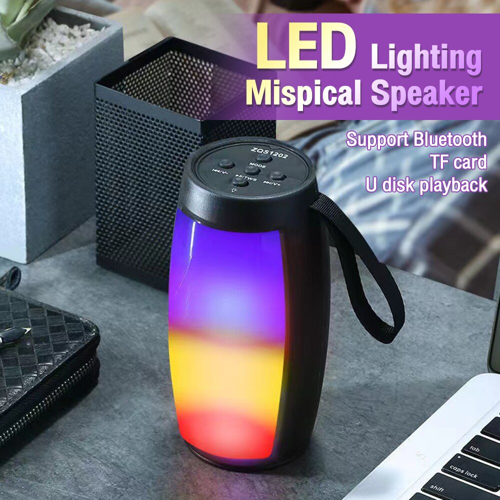 Title 5, LED Colorfull Lights Wireless Bluetooth Speaker...