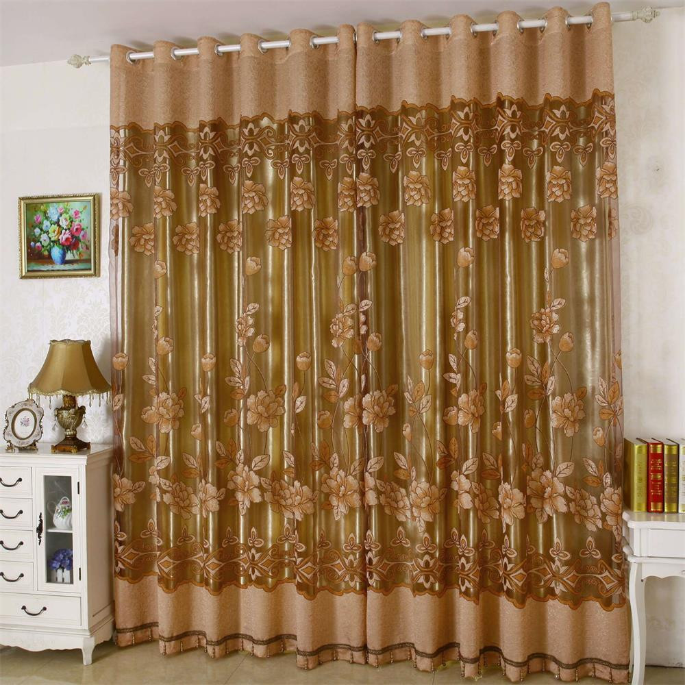 Title 2, Leaves Sheer Curtain Tulle Window Voile Drape ...