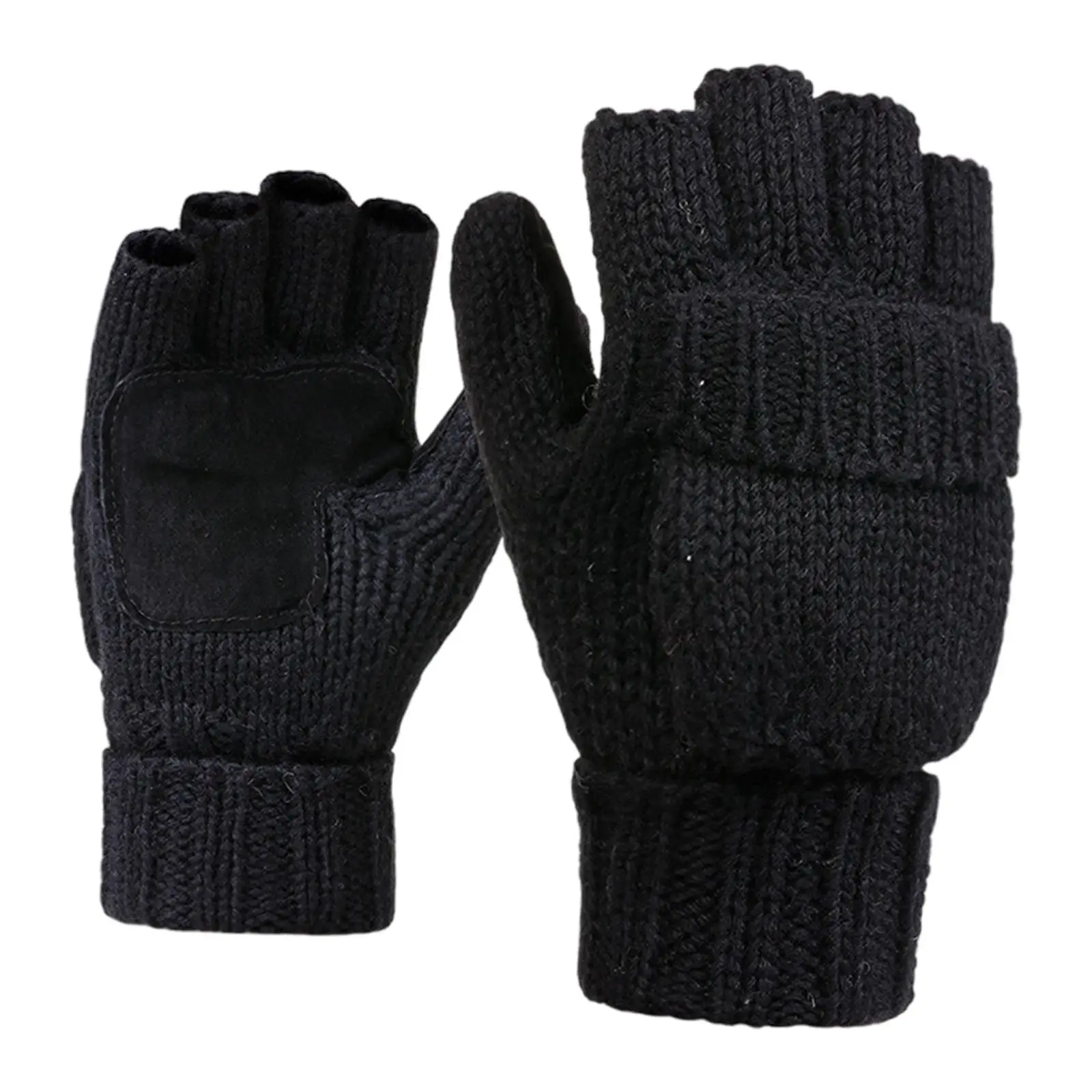  Fingerless Gloves Knitting  Cashmere Thick Warm Winter Half Finger  for Running/Indoor//Cold Weather, Women