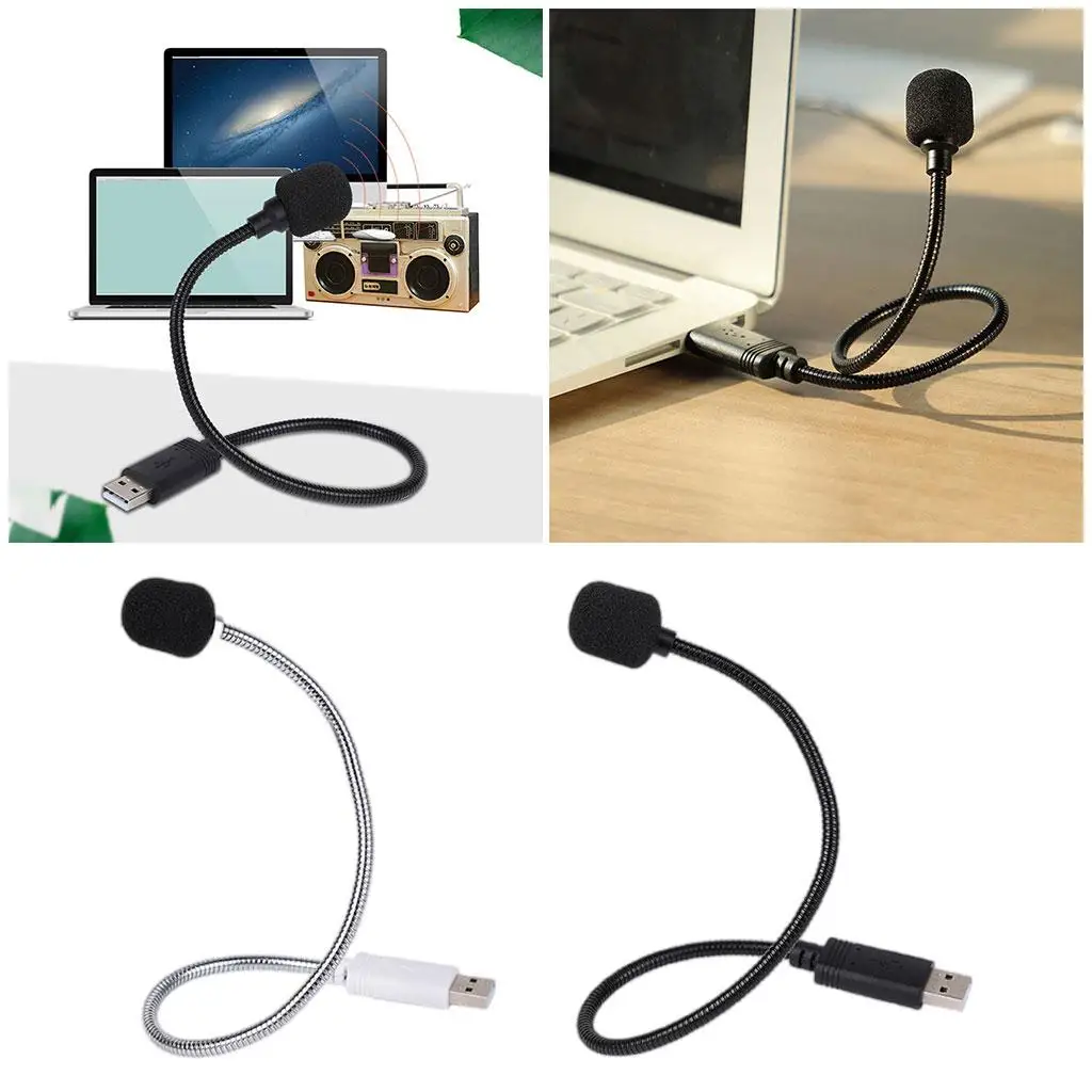 USB Condenser Microphones Directional Microphone Plug Recording Home Use Flexible for Computer Desktop Podcasting 
