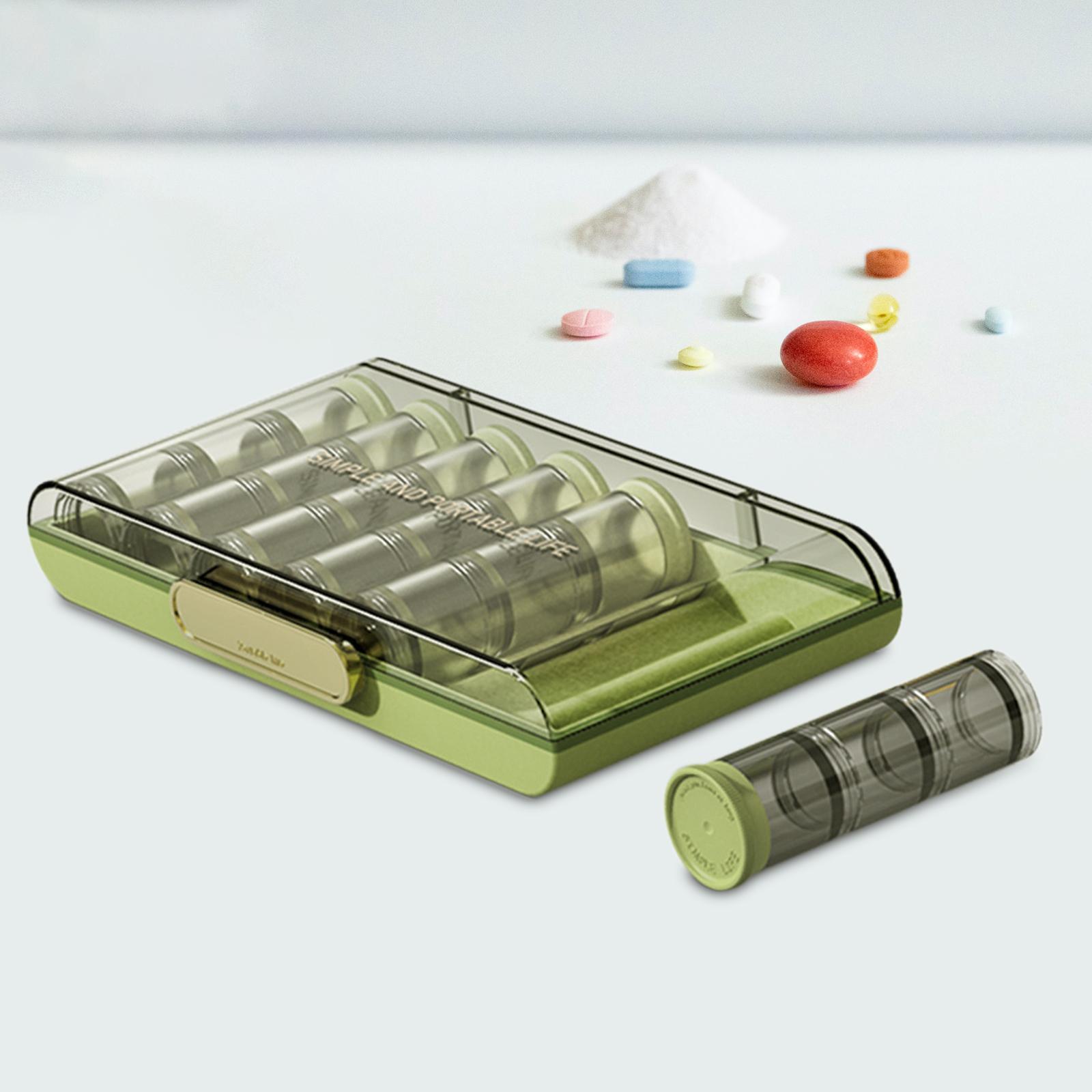 Weekly Pill Organizer 3 Times A Day Removable Dividers Pill Container Large Compartments Portable Pill Box 7 Days Pill Organizer