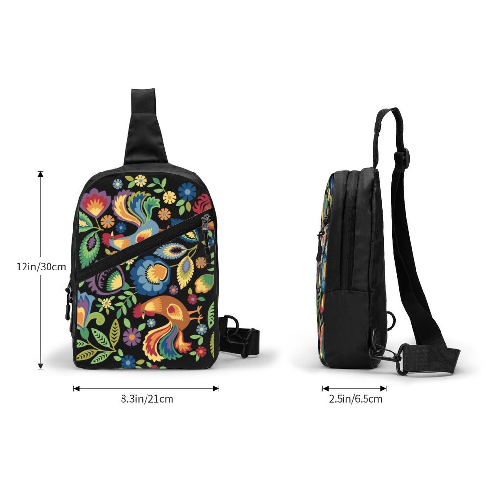 arte de flores polonesas, mochila de ombro para viagem, ciclismo