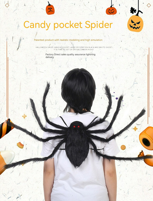 Sold Spider Halloweeen Knit Bag, Double Handles - #111