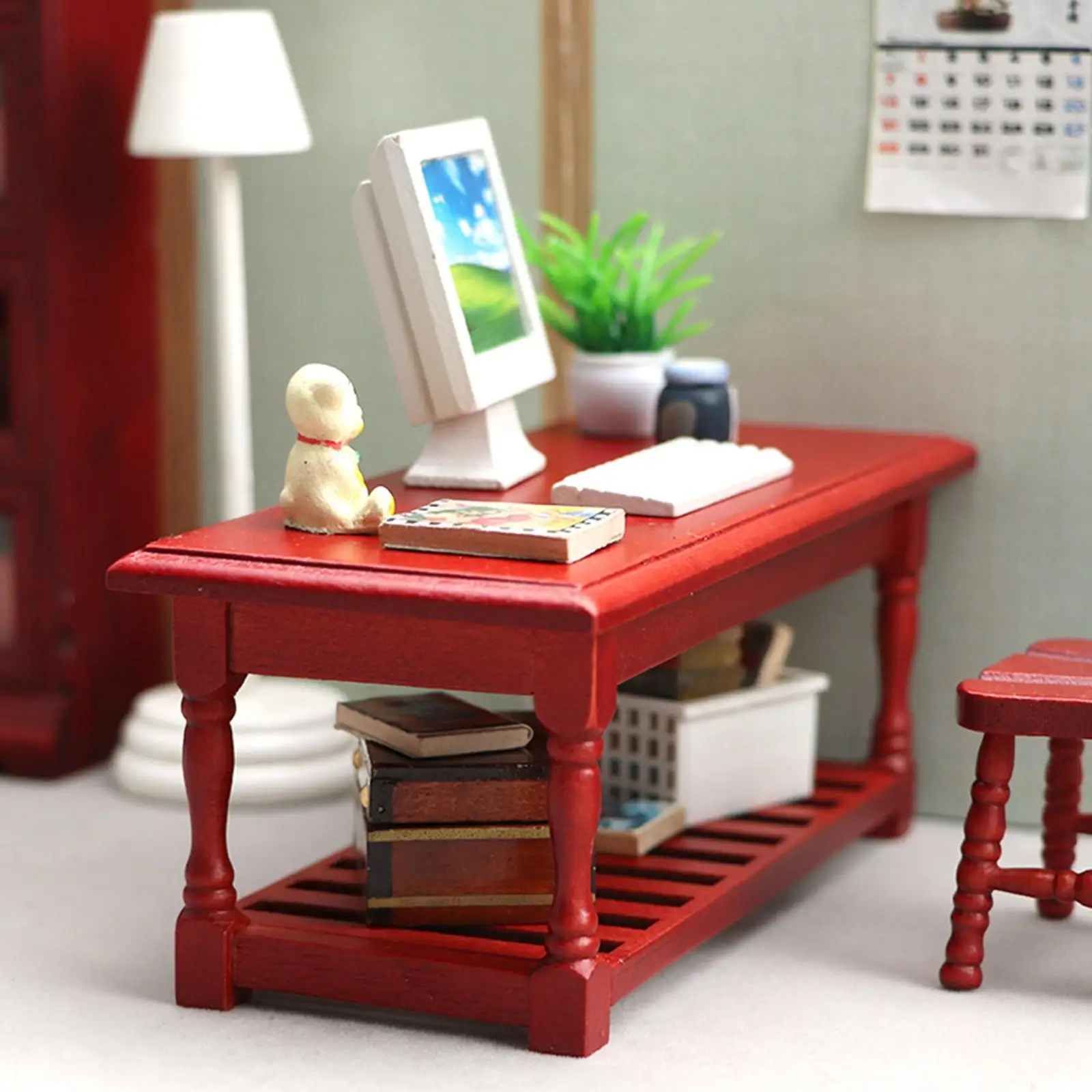 1/12 Dollhouse Miniature Table, Dollhouse Decoration Accessories Dollhouse Furniture Kids Pretend   Table Teatable