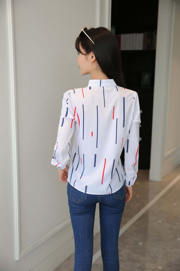 Title 20, Stripe White Women Shirt Korean Fashion Women