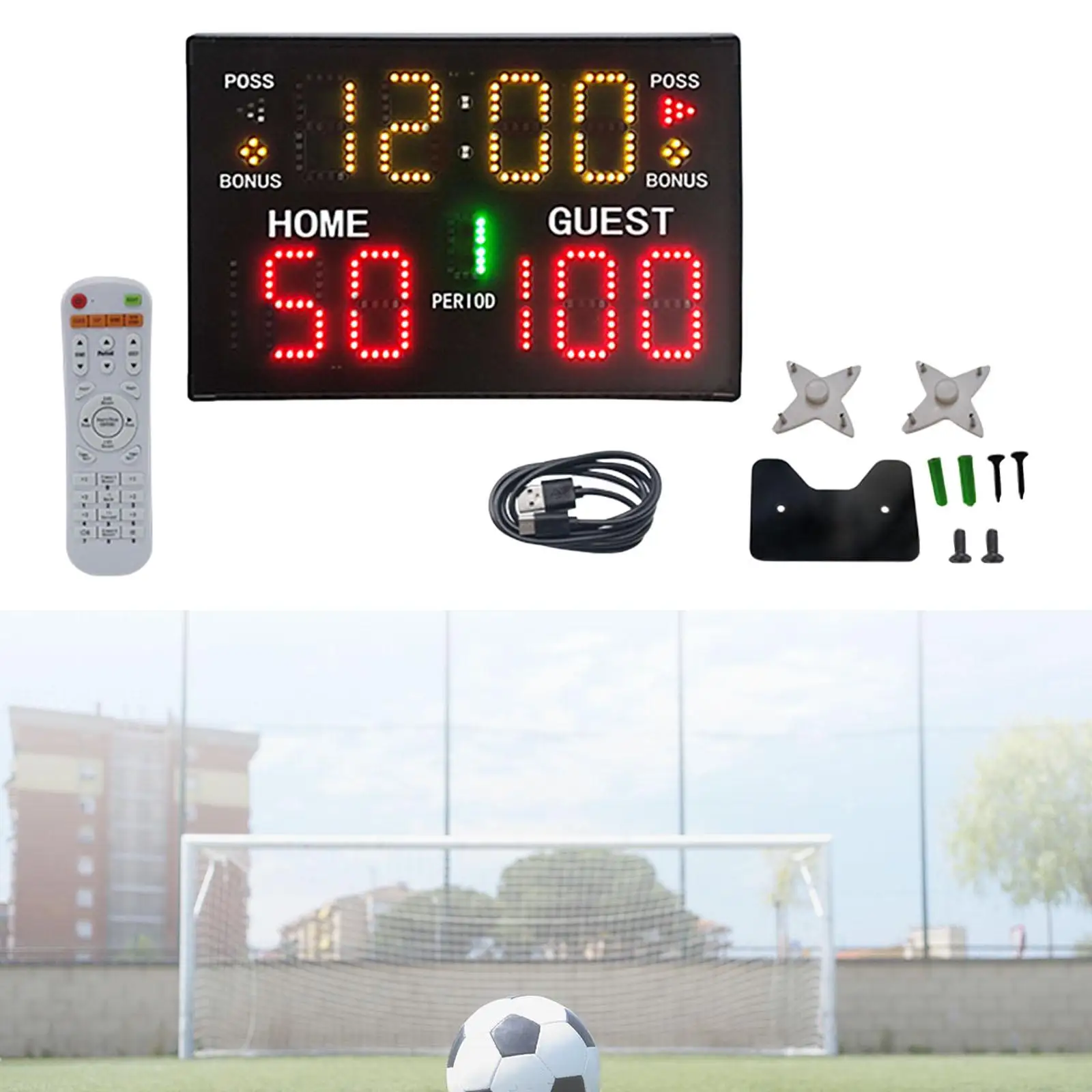 Tabletop Digital Scoreboard Battery Operated Portable Wall Mounted Professional Electronic Scoreboard for Tennis Indoor Boxing