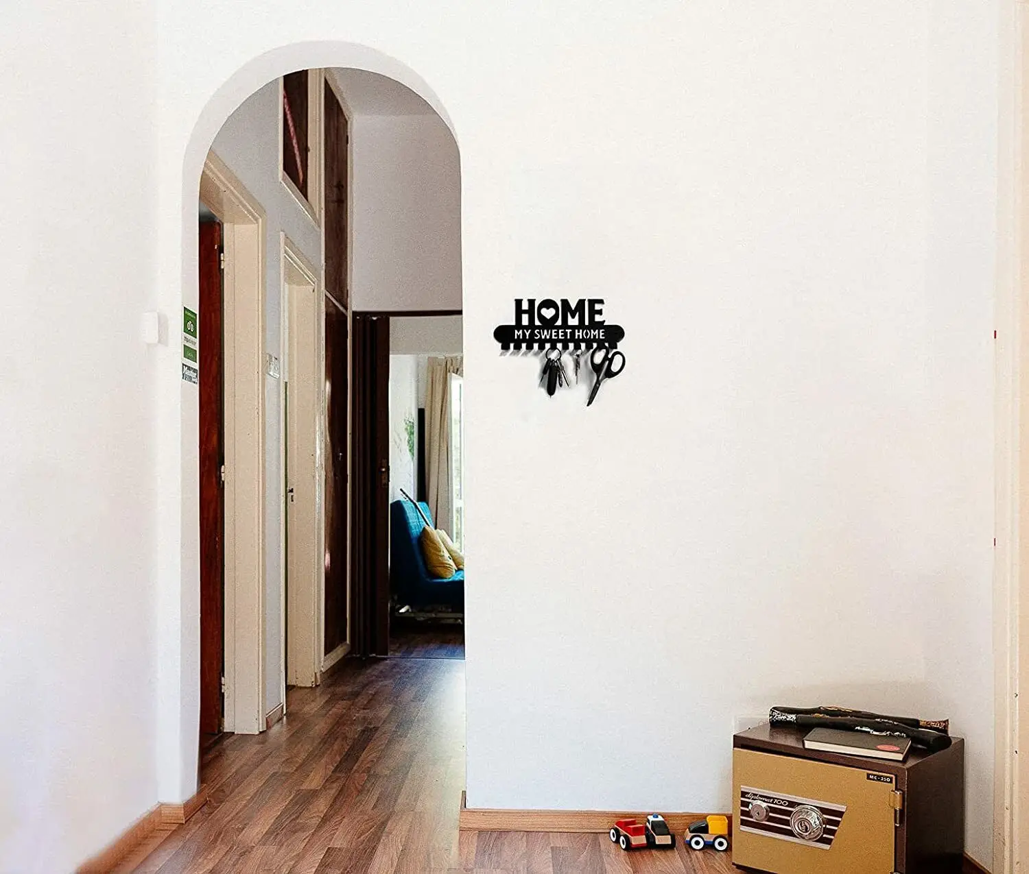 Description Picture 6 of itemCIFBUY Black Metal Key Holder Hooks Sweet Home Wall Hanger Decor for Front Door Kitchen Garage Ready to Hang, 10 Hook Racks