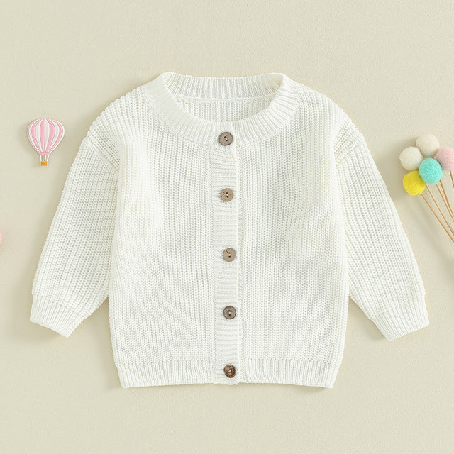 URMAGIC Toddler Little Kid Girl Jacquard Long Sleeve Cardigan Knit