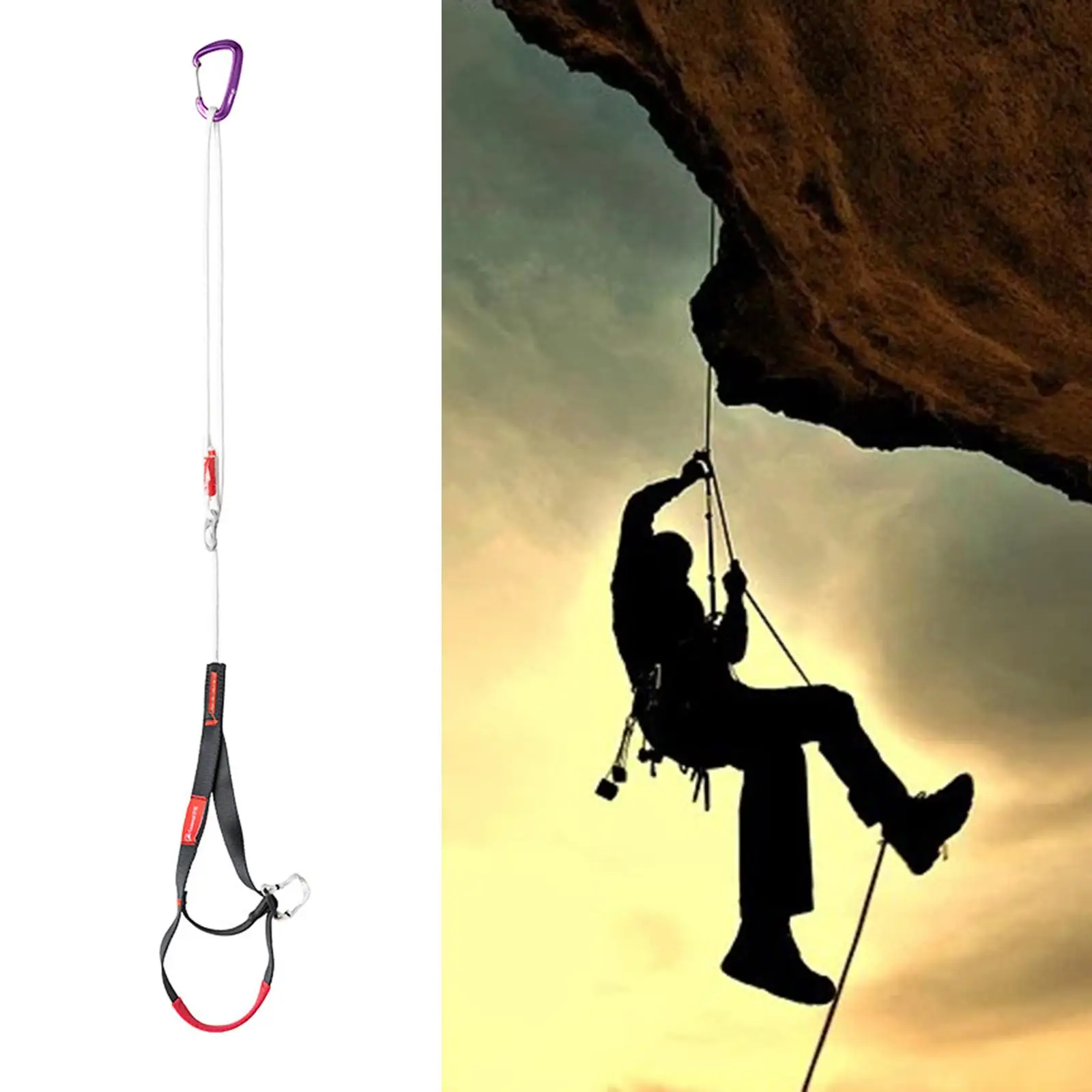 Adjustable Climbing Ascender  Foot Loop Ascender for Rope Ascending