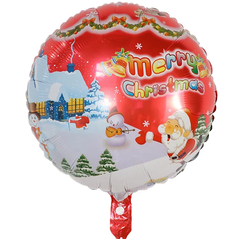 10 Stücke 18 Zoll Frohe Weihnachten Folie Helium Ballons Feliz Navidad Weihnachtsbaum Ornament Schneemann Weihnachtsmann Party Dekorationen Supplie – Detail 4