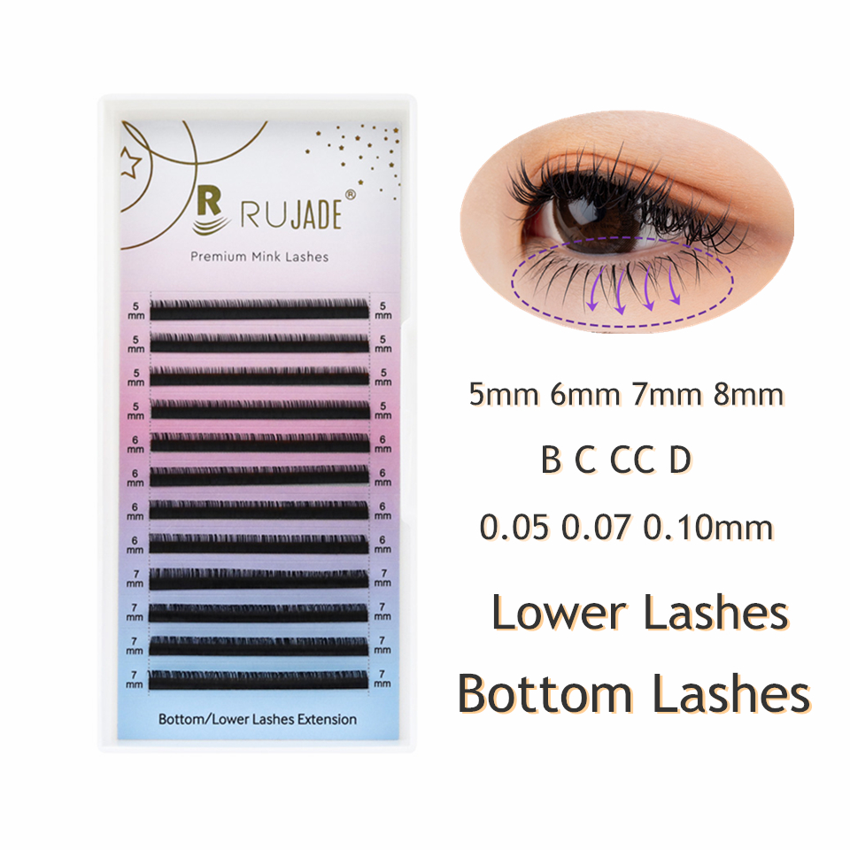 Best of RUJADE Bottom Eyelashes 5mm 6mm 7mm 8mm Short Natural Looking B C CC D Curl Under Eye Lashes Extension Lower Eyelash Makeup Reviews & Tips