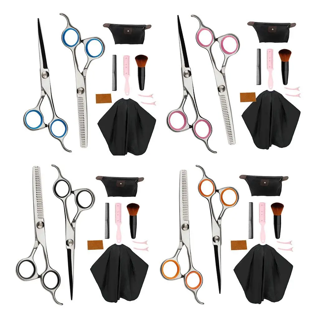 Pro Hairdressing Barber Scissors Brush Hair Cutting Capes Gowns Shears Set