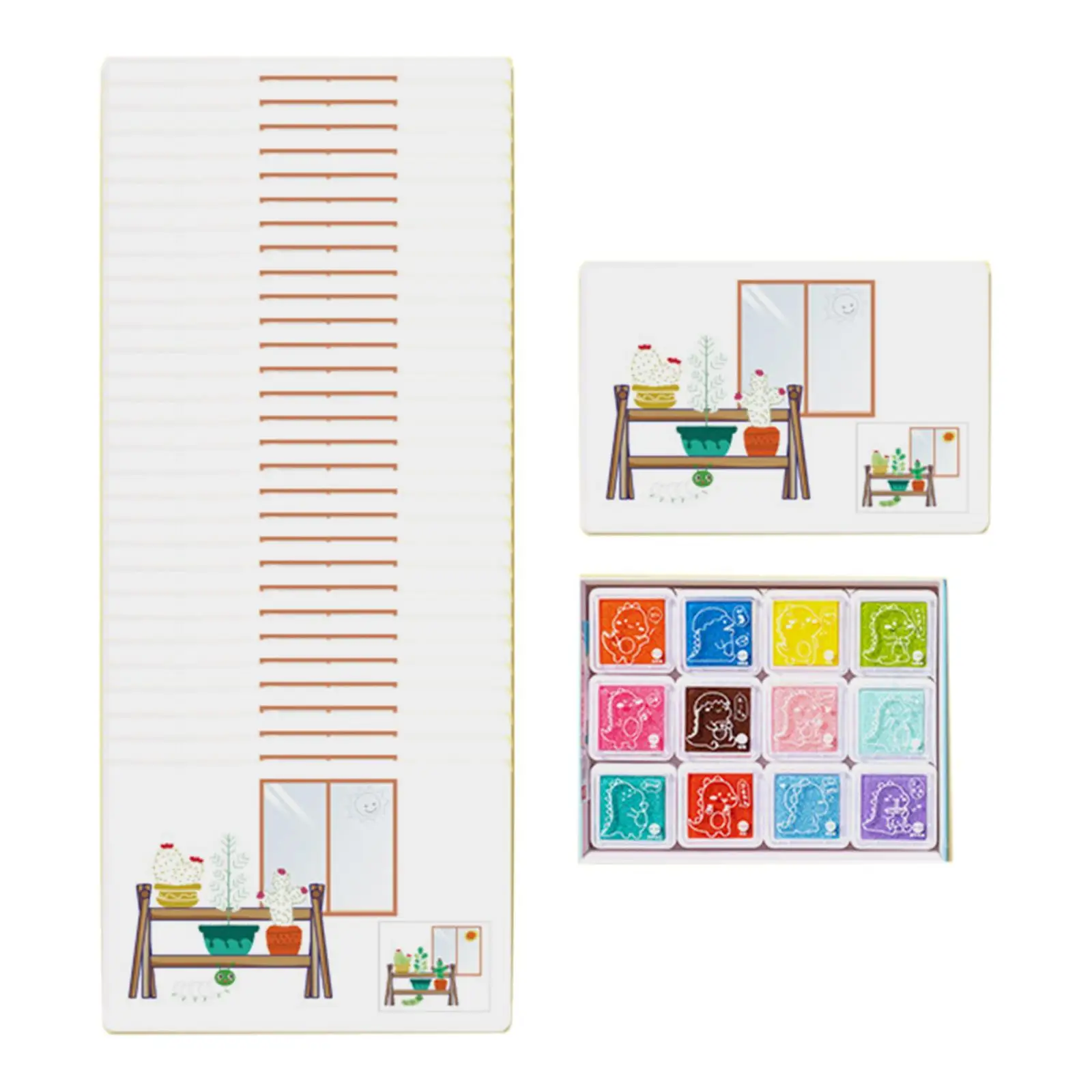 with 12 Colors Ink Pads for Early Learning Kindergarten