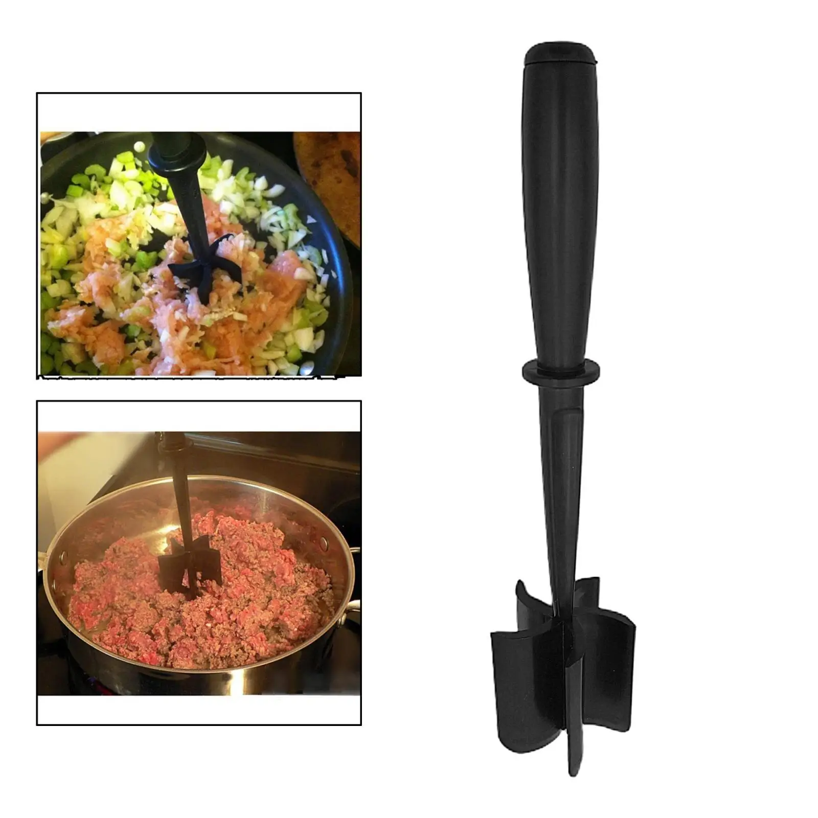 Meat/Potato Masher for Non-Stick Cookware Hamburger Chopper Utensil